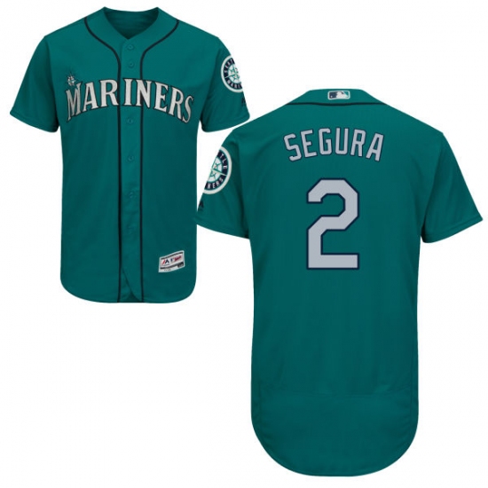 Men's Majestic Seattle Mariners 2 Jean Segura Teal Green Flexbase Authentic Collection MLB Jersey
