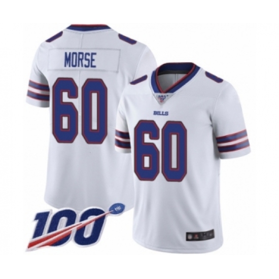 Men's Buffalo Bills 60 Mitch Morse White Vapor Untouchable Limited Player 100th Season Football Jersey