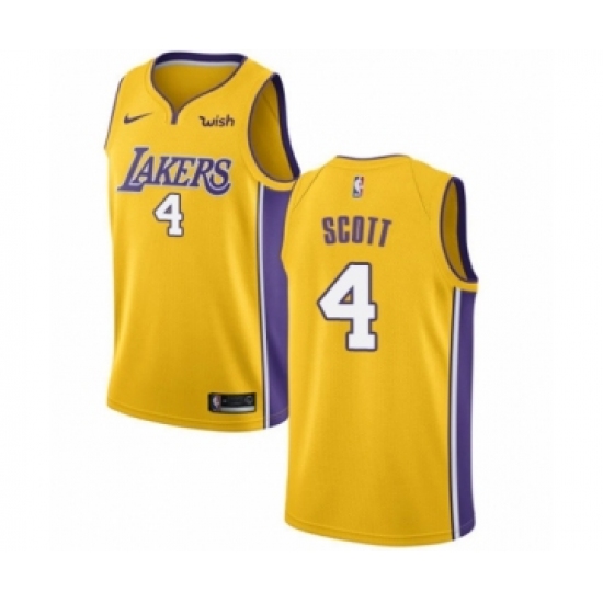 Youth Los Angeles Lakers 4 Byron Scott Swingman Gold Home Basketball Jersey - Icon Edition