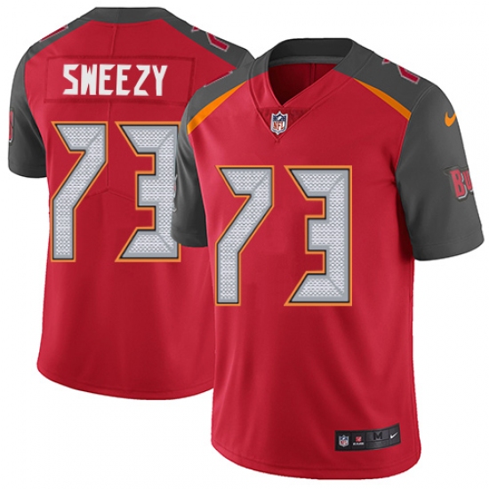 Men's Nike Tampa Bay Buccaneers 73 J. R. Sweezy Red Team Color Vapor Untouchable Limited Player NFL Jersey