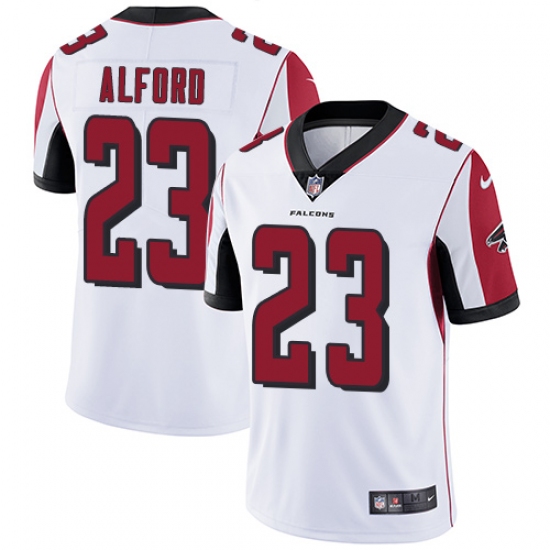 Men's Nike Atlanta Falcons 23 Robert Alford White Vapor Untouchable Limited Player NFL Jersey