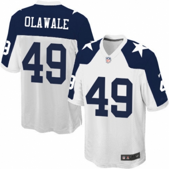 Men's Nike Dallas Cowboys 49 Jamize Olawale Game White Throwback Alternate NFL Jersey
