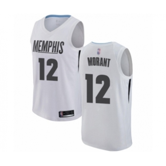Youth Memphis Grizzlies 12 Ja Morant Swingman White Basketball Jersey - City Edition