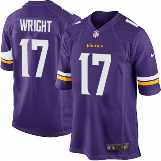 Men's Nike Minnesota Vikings 17 Kendall Wright Game Purple Team Color NFL Jersey