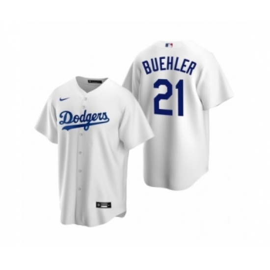 Men's Los Angeles Dodgers 21 Walker Buehler Nike White Replica Home Jersey
