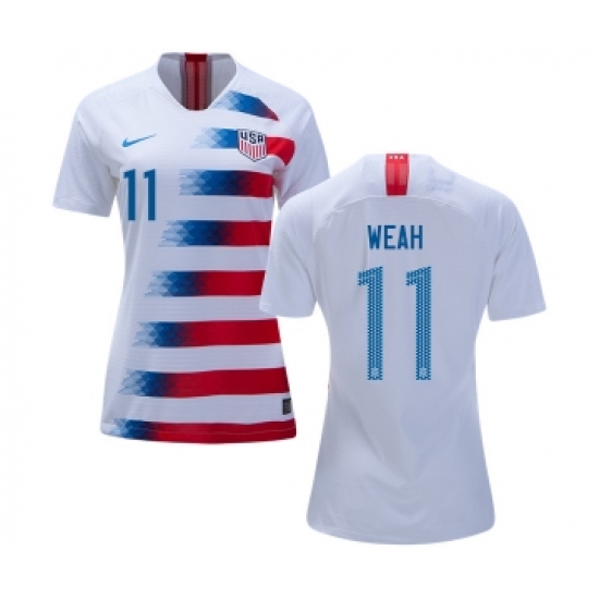 Women's USA 11 Weah Home Soccer Country Jersey