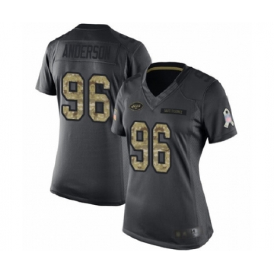 Women's New York Jets 96 Henry Anderson Limited Black 2016 Salute to Service Football Jersey