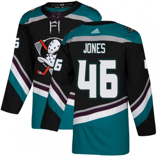 Youth Adidas Anaheim Ducks 46 Max Jones Authentic Black Teal Third NHL Jersey