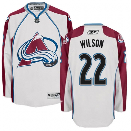 Men's Reebok Colorado Avalanche 22 Colin Wilson Authentic White Away NHL Jersey
