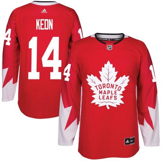 Men's Adidas Toronto Maple Leafs 14 Dave Keon Authentic Red Alternate NHL Jersey