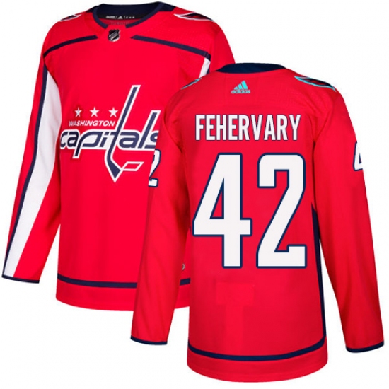 Youth Adidas Washington Capitals 42 Martin Fehervary Authentic Red Home NHL Jersey