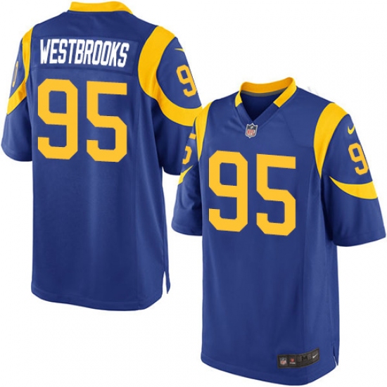 Men's Nike Los Angeles Rams 95 Ethan Westbrooks Game Royal Blue Alternate NFL Jersey