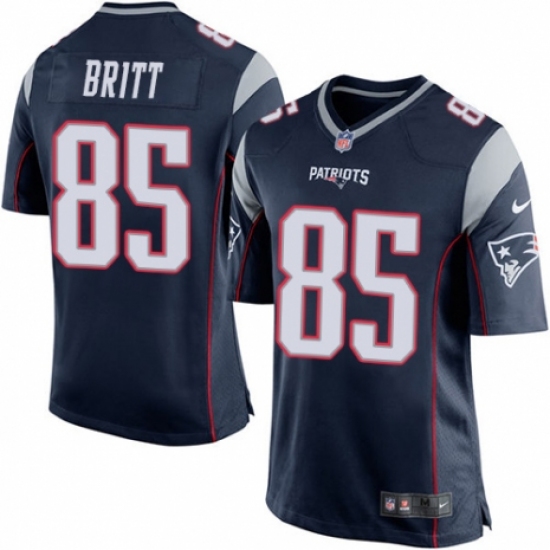 Men's Nike New England Patriots 85 Kenny Britt Game Navy Blue Team Color NFL Jersey