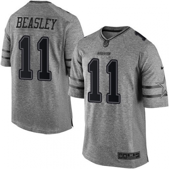 Men's Nike Dallas Cowboys 11 Cole Beasley Limited Gray Gridiron NFL Jersey