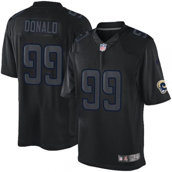 Men's Nike Los Angeles Rams 99 Aaron Donald Limited Black Impact NFL Jersey