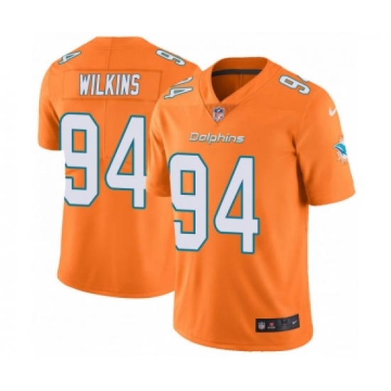 Men's Nike Miami Dolphins 94 Christian Wilkins limited Orange Vapor Untouchable Jersey