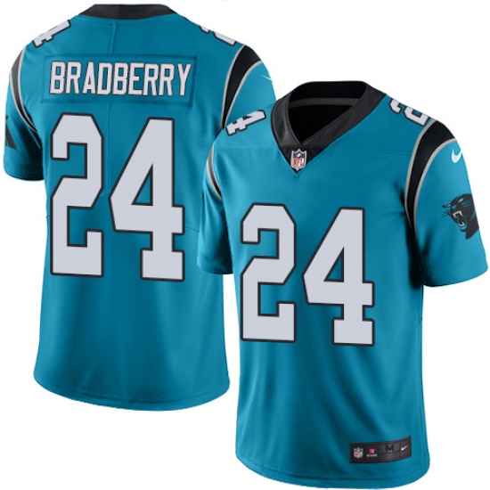 Youth Nike Carolina Panthers 24 James Bradberry Blue Alternate Vapor Untouchable Limited Player NFL Jersey