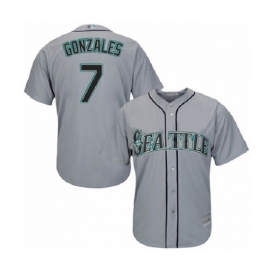 Youth Seattle Mariners 7 Marco Gonzales Authentic Grey Road Cool Base Baseball Player Jersey
