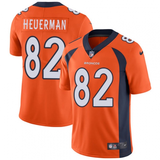Youth Nike Denver Broncos 82 Jeff Heuerman Elite Orange Team Color NFL Jersey