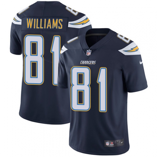 Youth Nike Los Angeles Chargers 81 Mike Williams Navy Blue Team Color Vapor Untouchable Limited Player NFL Jersey