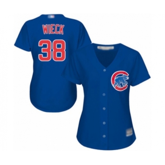 Women's Chicago Cubs 38 Brad Wieck Authentic Royal Blue Alternate Cool Base Baseball Player Jersey