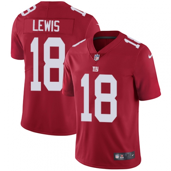 Youth Nike New York Giants 18 Roger Lewis Red Alternate Vapor Untouchable Elite Player NFL Jersey