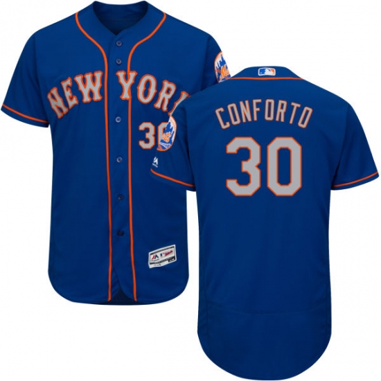 Men's Majestic New York Mets 30 Michael Conforto Royal/Gray Alternate Flex Base Authentic Collection MLB Jersey