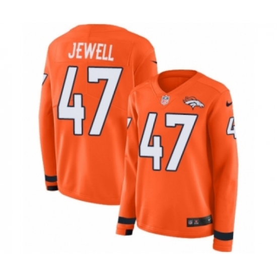 Women's Nike Denver Broncos 47 Josey Jewell Limited Orange Therma Long Sleeve NFL Jersey