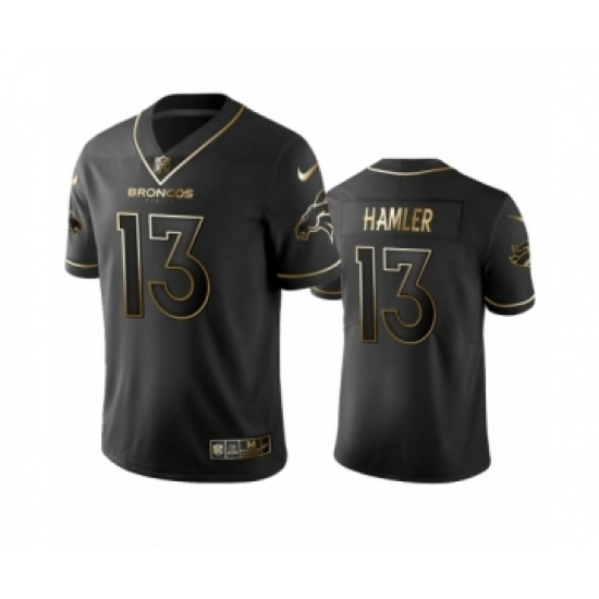 Denver Broncos 13 K.J. Hamler Black Golden Edition Vapor Limited Jersey