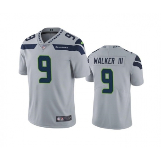 Men's Seattle Seahawks 9 Kenneth Walker III Grey Vapor Untouchable Limited Stitched Jersey