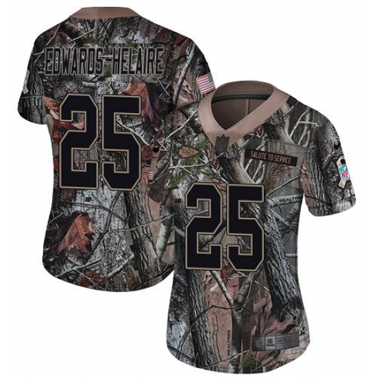 Women's Kansas City Chiefs 25 Clyde Edwards-Helaire Camo Stitched Limited Rush Realtree Jersey