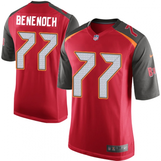 Men's Nike Tampa Bay Buccaneers 77 Caleb Benenoch Game Red Team Color NFL Jersey