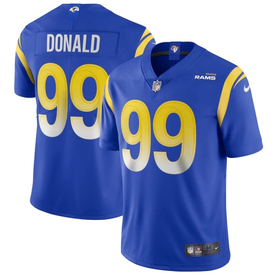 Men's Los Angeles Rams 99 Aaron Donald Blue Nike Royal Vapor Limited Jersey.webp