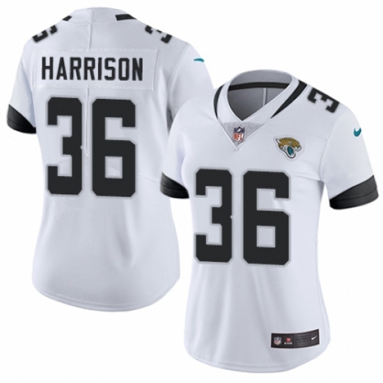 Women's Nike Jacksonville Jaguars 36 Ronnie Harrison White Vapor Untouchable Elite Player NFL Jersey