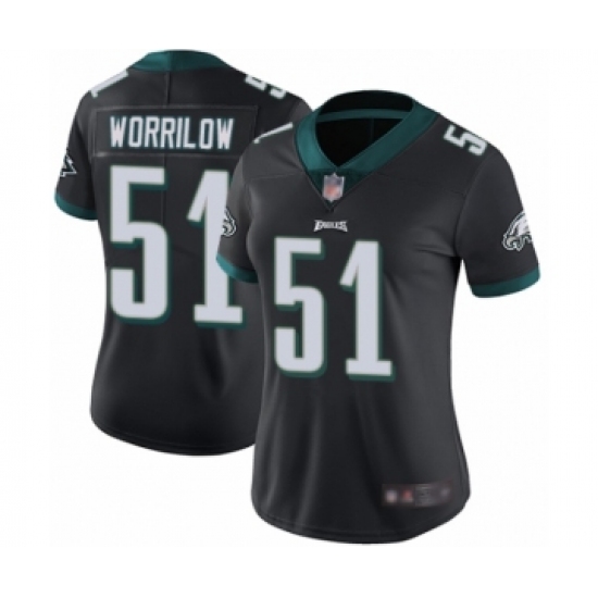 Women's Philadelphia Eagles 51 Paul Worrilow Black Alternate Vapor Untouchable Limited Player Football Jersey