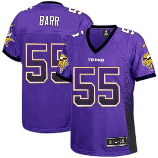 Women's Nike Minnesota Vikings 55 Anthony Barr Elite Purple Drift Fashion NFL Jersey