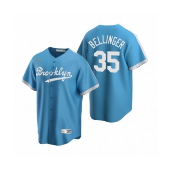Men's Los Angeles Dodgers 35 Cody Bellinger Nike Light Blue Cooperstown Collection Alternate Jersey