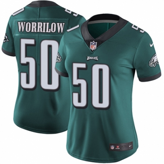 Women's Nike Philadelphia Eagles 50 Paul Worrilow Midnight Green Team Color Vapor Untouchable Limited Player NFL Jersey