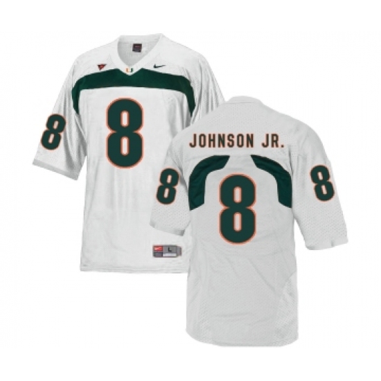 Miami Hurricanes 8 Duke Johnson White College Football Jersey