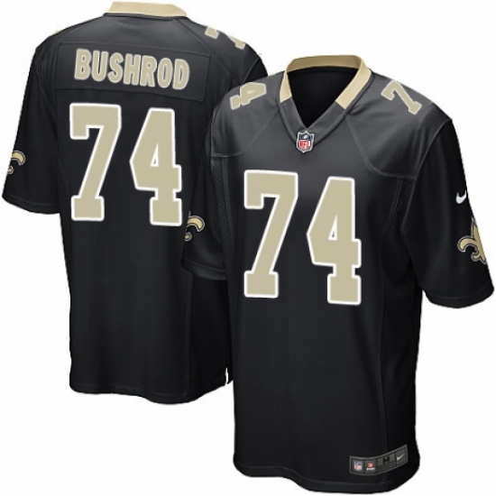 Men's Nike New Orleans Saints 74 Jermon Bushrod Game Black Team Color NFL Jersey