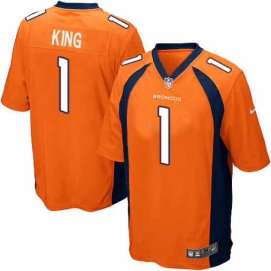 Men's Nike Denver Broncos 1 Marquette King Game Orange Team Color NFL Jersey