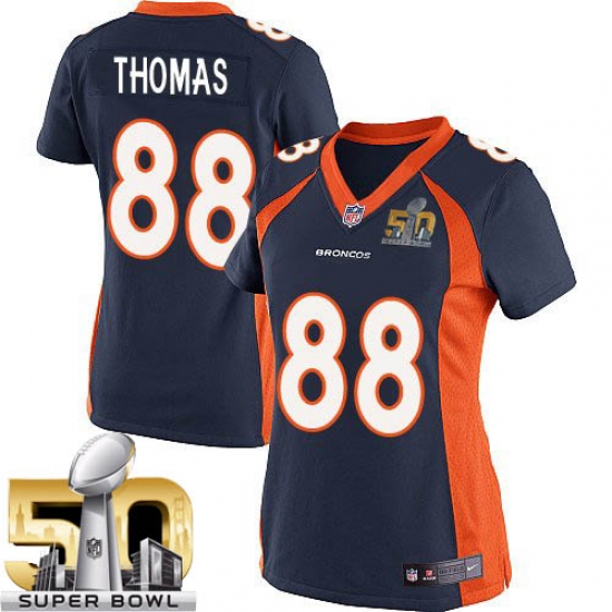 Women's Nike Denver Broncos 88 Demaryius Thomas Limited Navy Blue Alternate Super Bowl 50 Bound NFL Jersey