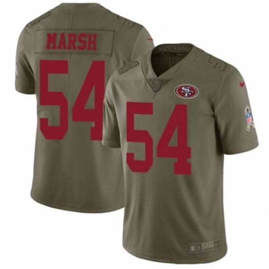 Men's Nike San Francisco 49ers 54 Cassius Marsh Limited Olive 2017 Salute to Service NFL Jersey