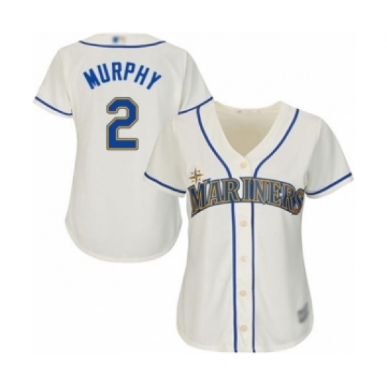 Women's Seattle Mariners 2 Tom Murphy Authentic Cream Alternate Cool Base Baseball Player Jersey