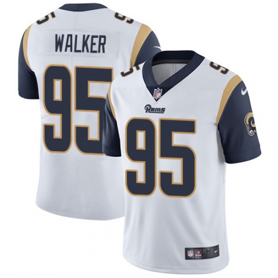 Men's Nike Los Angeles Rams 95 Tyrunn Walker White Vapor Untouchable Limited Player NFL Jersey