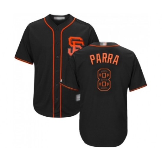 Men's San Francisco Giants 8 Gerardo Parra Authentic Black Team Logo Fashion Cool Base Baseball Jersey