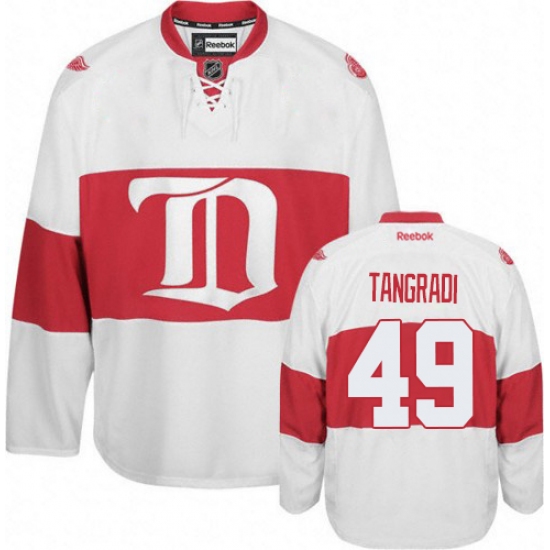 Women's Reebok Detroit Red Wings 49 Eric Tangradi Premier White Third NHL Jersey