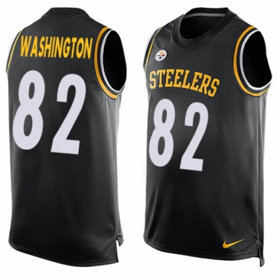 Men's Nike Pittsburgh Steelers 82 James Washington Limited Black Player Name & Number Tank Top NFL Jersey