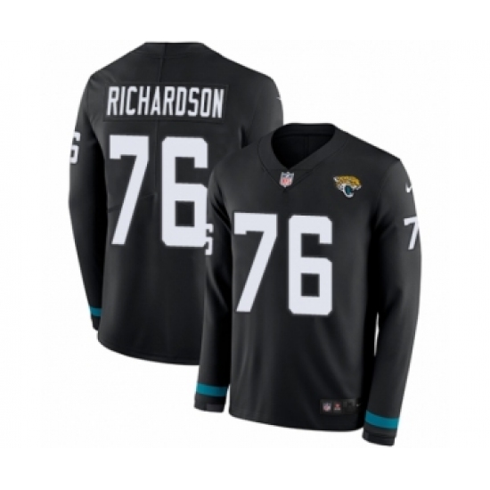 Men's Nike Jacksonville Jaguars 76 Will Richardson Limited Black Therma Long Sleeve NFL Jersey