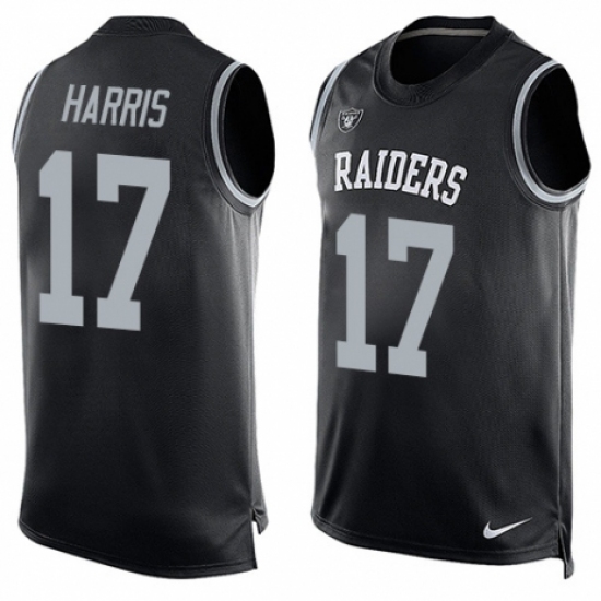 Men's Nike Oakland Raiders 17 Dwayne Harris Limited Black Player Name & Number Tank Top NFL Jersey